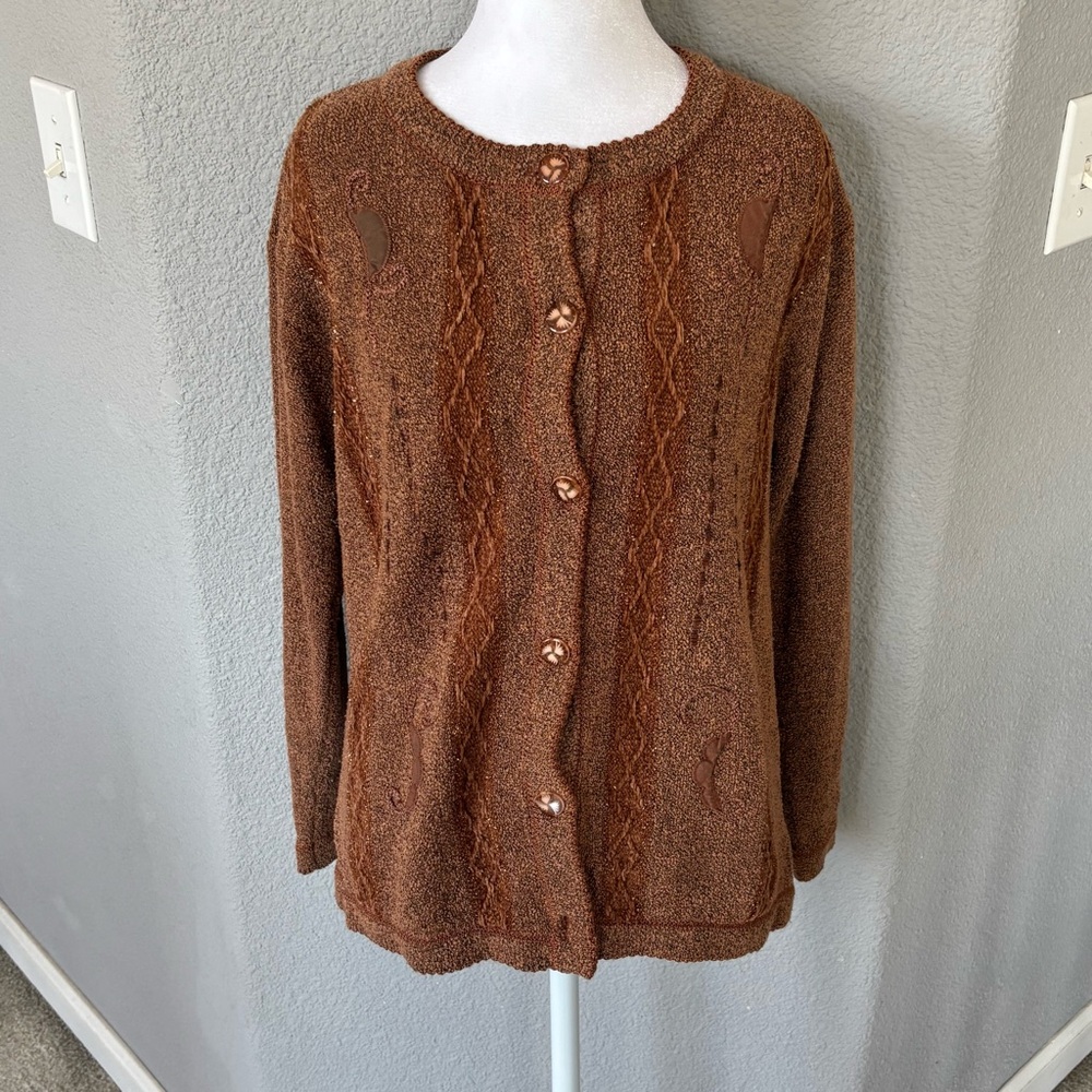Elegant Brown Cardigan Sweater